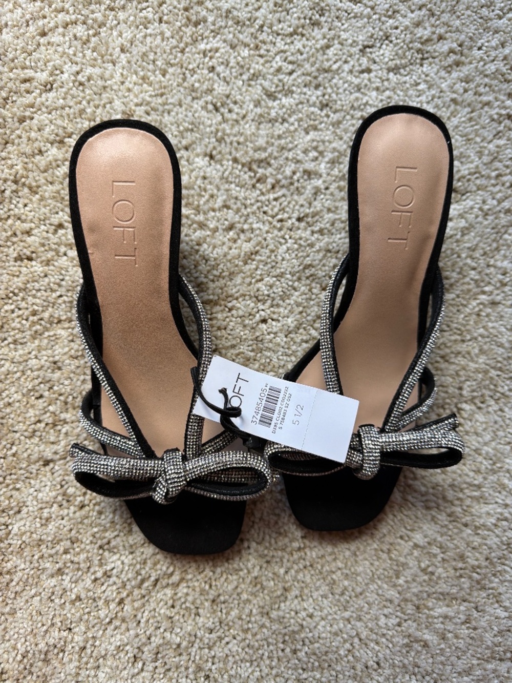 Loft Sparkle Bow Heel NWT 5.5 size black